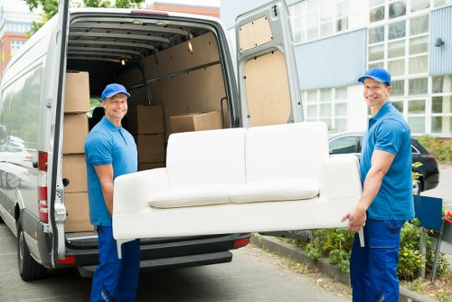 Man and van booking and loading service terms illustration
