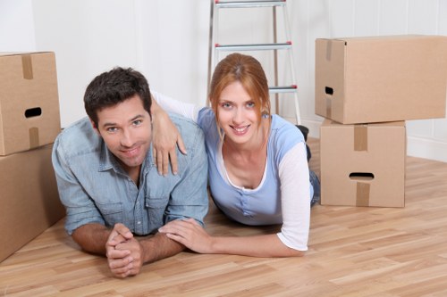 Careful loading of household items for a Beddington flat move