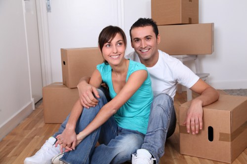 Boxes and furniture loaded for removals in Beddington
