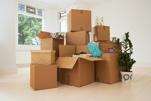 Charity-donation items and reusable furniture prepared for collection